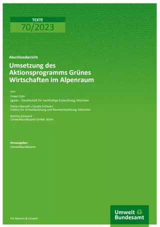 Broschuere: Grünes Wirtschaften im Alpenraum