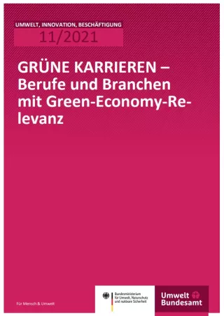 Broschuere: Grüne Karrieren - Berufe und Branchen mit Green-Economy-Relevanz