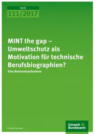 Broschuere: MINT the gap - Umweltschutz als Motivation für technische Berufsbiografien?