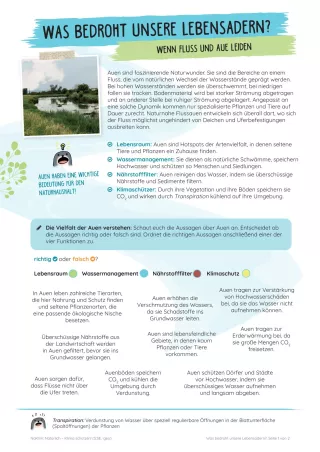 Unterrichtsbaustein: Was bedroht unsere Lebensadern? Wenn Fluss und Aue leiden