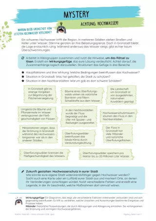 Unterrichtsbaustein: Mystery | Achtung, Hochwasser!