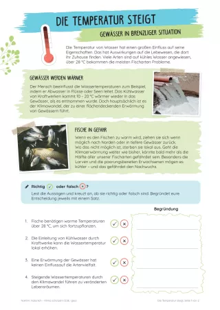 Unterrichtsbaustein: Die Temperatur steigt | Gewässer in brenzliger Situation