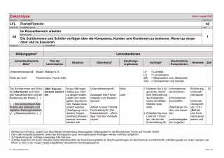 Unterrichtsplanung: Zielanalyse Lernfeld 5: Im Kassenbereich arbeiten (PDF, barrierefrei)