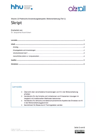 Kurs: Woche 13 | Anwendungsbeispiele | Bildverarbeitung (1) (PDF)