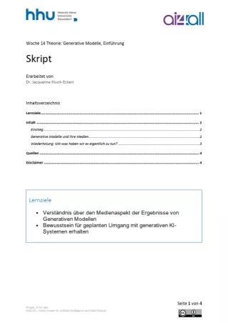 Kurs: Woche 14 | Theorie | Generative Modelle, Einführung (PDF)