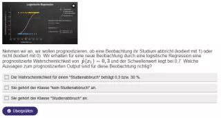 Interaktion: Prognosemodelle: Klassifikation und Regression | 03 | Die logistische Regression (Aufgabe 1)
