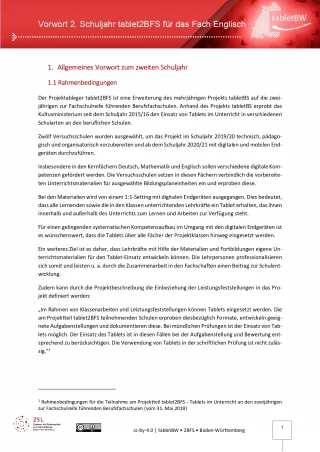 Handreichung: Projekt tablet2BFS | Materialien 2. Schuljahr Englisch (ZIP-Datei)