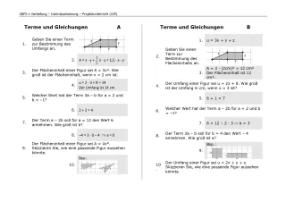 Arbeitsblatt: Mathematik für die Berufsfachschule: Terme und Gleichungen