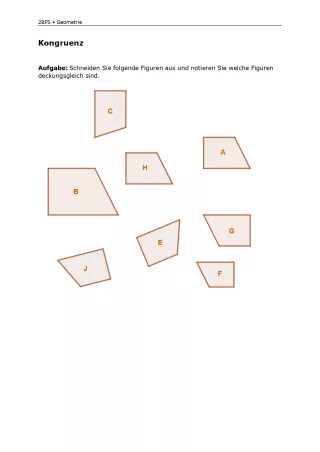 Arbeitsblatt: Mathematik für die Berufsfachschule: Kongruenz