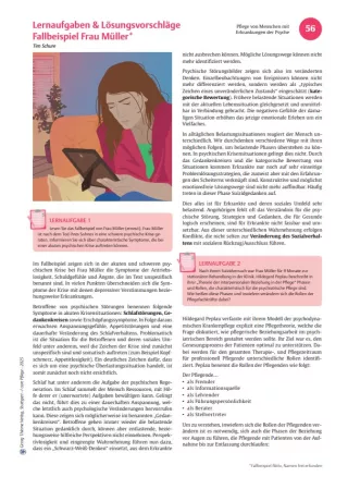 Arbeitsblatt: I care Pflege | Komplexe Fallbeispiele | Depression (Lösungen)