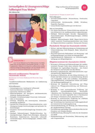 Arbeitsblatt: I care Pflege | Komplexe Fallbeispiele | Arthritis (Lösungen)