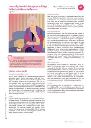 Arbeitsblatt: I care Pflege | Komplexe Fallbeispiele | Veneninsuffizienz (Lösungen)