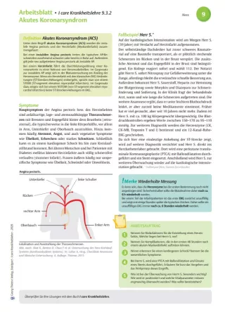 Arbeitsblatt: I care Krankheitslehre | Spezielle Krankheitslehre | Akutes Koronarsyndrom (Arbeitsblatt)