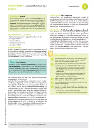 Arbeitsblatt: I care Krankheitslehre | Grundlagen | Schock (Arbeitsblatt)