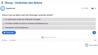 Interaktion: Verdichten des Betons Übung