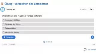 Interaktion: Vorbereiten des Betonierens Übung