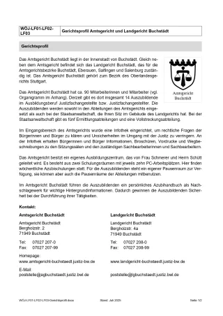 Unterrichtsbaustein: Gerichtsprofil Lernfeld 1, 2, 3 (DOCX)
