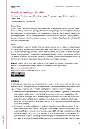 Text: Künstliche Intelligenz für alle? Verwendung von KI im inklusiven Unterricht