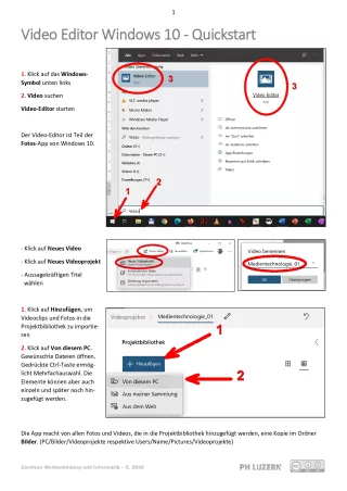 Anleitung: Video Editor Windows 10 - Quickstart