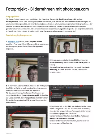 Anleitung: Fotoprojekt - Bilderrahmen mit photopea.com