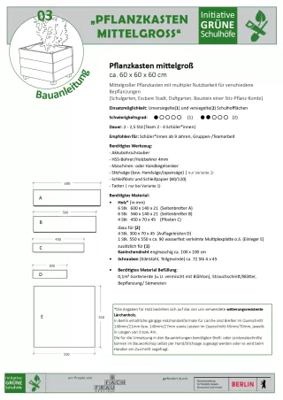 Anleitung: Bauanleitung 03 Pflanzkasten mittelgroß