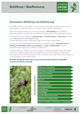 Unterrichtsbaustein: Basiswissen Befüllung und Bepflanzung