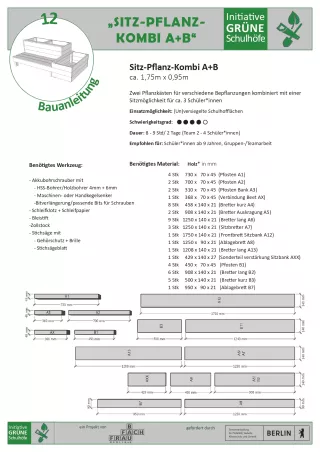 Anleitung: Bauanleitung 12 Sitz-Pflanz-Kombi A+B