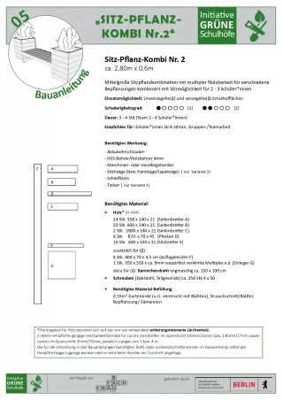 Anleitung: Bauanleitung 05 Sitz-Pflanz-Kombi Nr. 2
