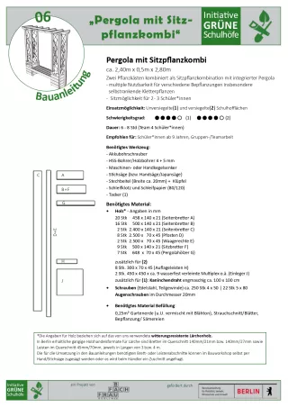 Anleitung: Bauanleitung 06 Pergola mit Sitzpflanzkombi