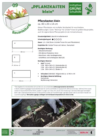 Anleitung: Bauanleitung 09 Pflanzkasten klein