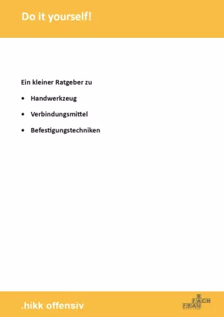 Broschuere: Do it yourself!