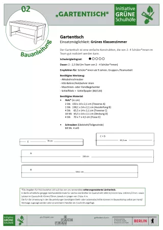 Anleitung: Bauanleitung 02 Gartentisch