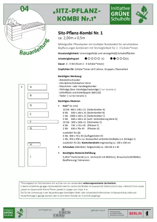 Anleitung: Bauanleitung 04 Sitz-Pflanz-Kombi Nr. 1