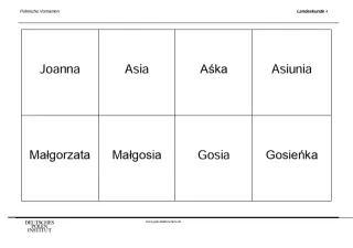Lernspiel: Polnische Vornamen | Namenskärtchen