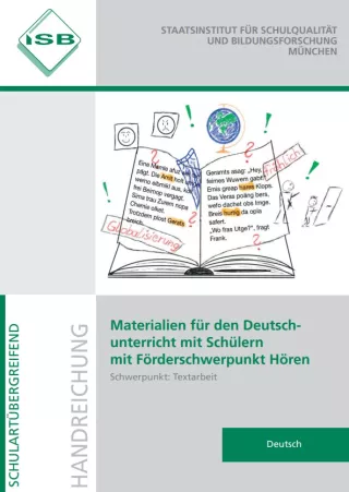 Handreichung: Materialien für den Deutschunterricht mit Schülern mit Förderschwerpunkt Hören