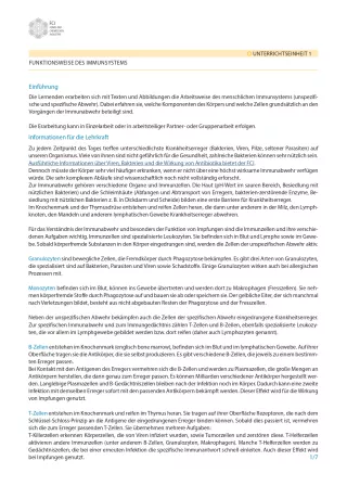 Unterrichtsplanung: Impfungen: Kleiner Piks - große Wirkung: Immunsystem - Didaktische Hinweise