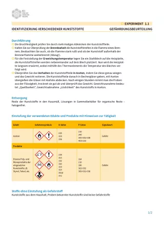 Experiment: Kreislaufwirtschaft: Den Kreislauf in Schwung bringen - Gefährdungsbeurteilung