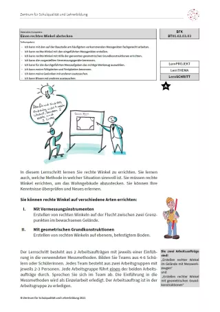 Arbeitsblatt: Einen rechten Winkel abstecken (Niveau A | PDF)