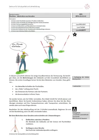 Arbeitsblatt: Fluchten - Abstecken von Geraden (Niveau B | PDF)