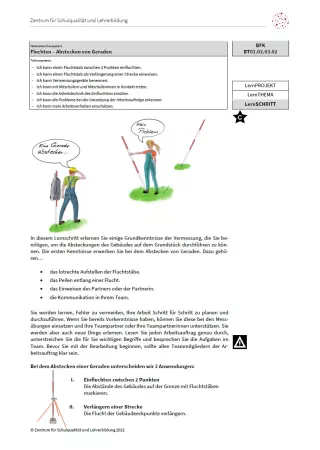 Arbeitsblatt: Fluchten - Abstecken von Geraden (Niveau C | PDF)