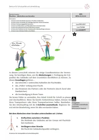 Arbeitsblatt: Fluchten - Abstecken von Geraden (Niveau A | PDF)