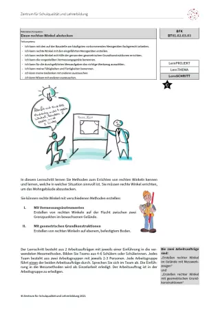 Arbeitsblatt: Einen rechten Winkel abstecken (Niveau C | PDF)