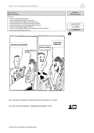 Arbeitsblatt: Einen Text lesen (Niveau B | DOCX)