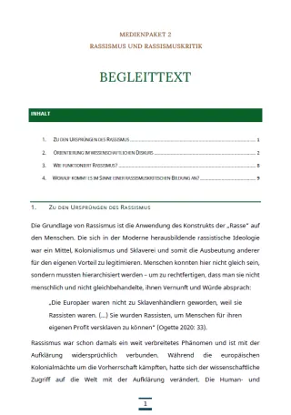 Text: Medienpaket 2 | Rassismus und Rassismuskritik | Wissenschaftlicher Begleittext