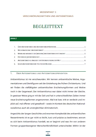 Text: Medienpaket 3 | Verschwörungsmythen und Antisemitismus | Wissenschaftlicher Begleittext