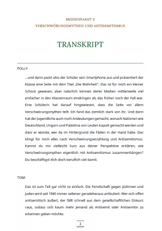 Text: Medienpaket 3 | Verschwörungsmythen und Antisemitismus | Transkript zum Video