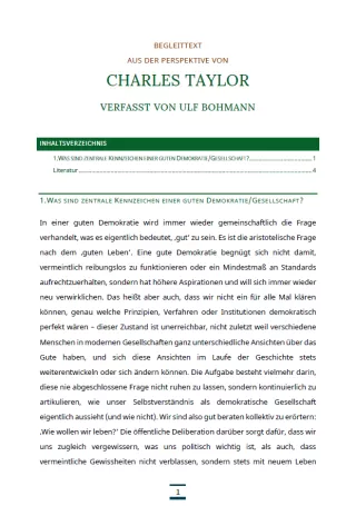 Text: Medienpaket 5 | Gute Demokratie | Autorentexte - Charles Taylor