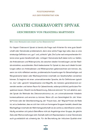 Text: Medienpaket 5 | Gute Demokratie | Autorentexte - Gayatri Chakravorty Spivak
