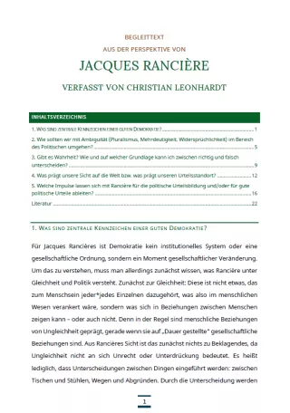 Text: Medienpaket 5 | Gute Demokratie | Autorentexte - Jacques Ranciére
