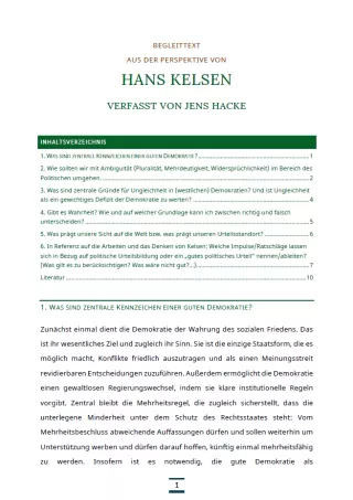 Text: Medienpaket 5 | Gute Demokratie | Autorentexte - Hans Kelsen
